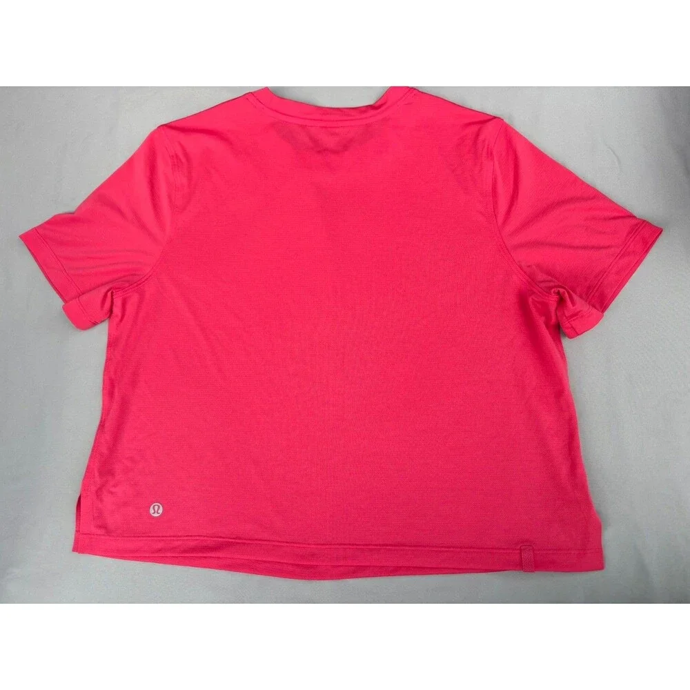 Lululemon Shirt Womens Pink Cropped Short Sleeve Lightweight Athletic Top